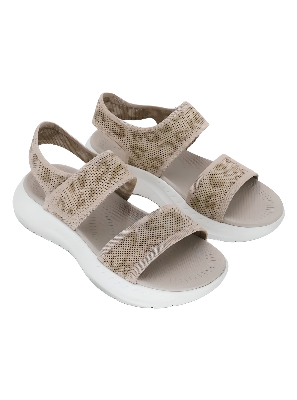 Easy Spirit Docia Double Beige Leopard Gold Strappy Sandals Size 7M - Picture 4 of 6